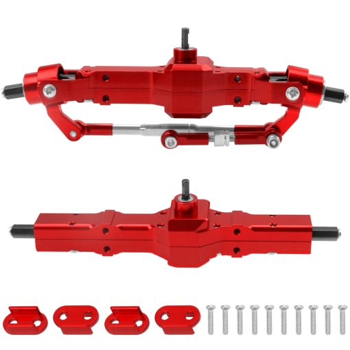 Vgoohobby Eje del Portal de Metal Frontal Trasero de Aleacion de Aluminio Compatible con WPL B14 B16 B24 B36 HengLong FeiYu JJRC 1/16 Coche RC (Rojo)