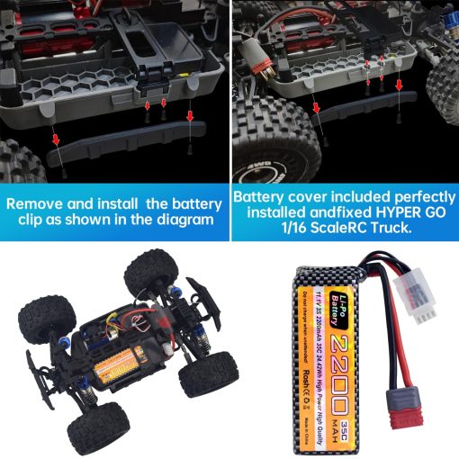 Fytoo 2PCS 11.1V 2200mAh 35C 3S Bateria de Lipo con Conector en T con 2 Cables de Carga USB para MJX H16P H16E H16GT H16BM H16PL 14301 HP161S HP163S HP141 HP141S Coche RC de Alta Velocidad Modelo de Coche de Deriva - Imagen 8
