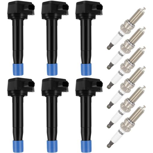 Conjunto de 6 bobinas de encendido ECCPP UF603 con 6 bujias de iridio para Ford, Acura, Honda RL TL TSX, Accord Crosstour, Odyssey 2009 2010 2011 2012 2013 2014 3.5L 3.7L V6 UF603 - Imagen 8