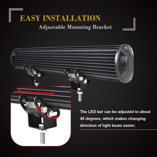 Barra de luces LED SKYWORLD, 20 pulgadas 126W Spot Flood Combo Beam con soporte de montaje para placa de matricula para camion coche ATV SUV 4X4 barco - Imagen 7