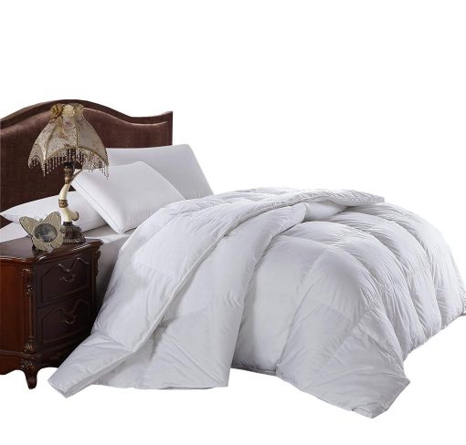 Edredon de 300 hilos tamano King Royal Hotel Bedding con relleno alternativo de plumon, edredon superllenado, inserto nordico con funda 100% algodon - Relleno 100% alternativo al plumon, 750FP - 86 oz - Color blanco solido, King - Imagen 4