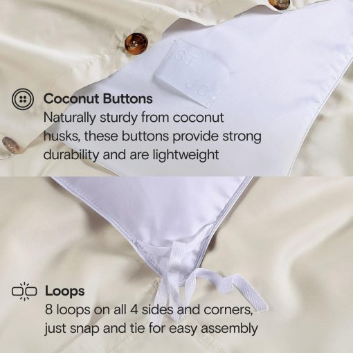 Funda de Edredon SIJO AiryWeight Tencel, 100% Lyocell Derivado de Eucalipto, Extra Suave, Mejores Sabanas de Refrigeracion por Architectural Digest (Fog, Full/Queen 90"x90") - Imagen 4