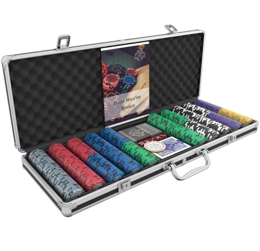 Maletin de Poker Bullets Playing Cards 'Tony' con 500 fichas de poker de arcilla - set de poker premium para juegos de efectivo y torneos - Imagen 3
