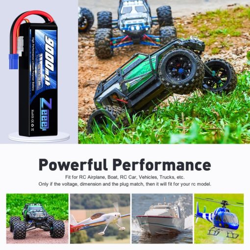 Bateria Lipo Zeee 3S 9000mAh 11.1V 100C Conector EC5 con Placas Metalicas Funda Suave Bateria para Coche RC Camion Tanque Modelos de Carreras Hobby (Paquete de 2) - Imagen 5