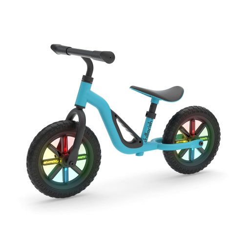 Bicicleta de Equilibrio para Ninos Chillafish Charlie Glow con Ruedas que Se Iluminan para Ninos de 18-48 Meses, Aprende a Montar con Neumaticos Antipinchazos de 10 Pulgadas, Asiento Ajustable y Manija de Transporte, Cielo