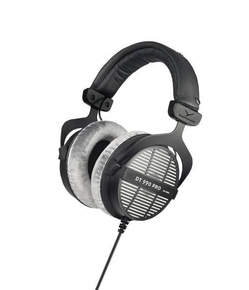 Audifonos de estudio para monitoreo Beyerdynamic DT 990 PRO Over-Ear - Construccion estereo de espalda abierta, con cable (80 Ohm, Gris)