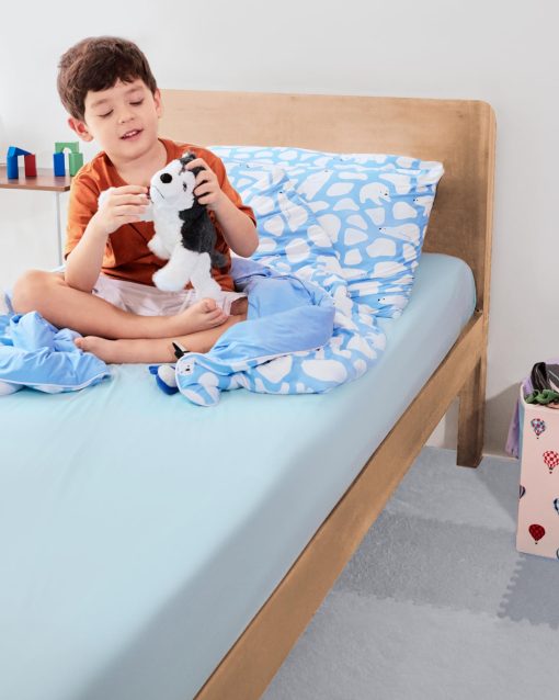 Sabanas Ajustables REST? Evercool?+, Tamano Individual, Azul Claro, 13" Profundo (hasta 15??), Ropa de Cama Transpirable para los que Sufren de Calor y Sudor Nocturno, Sabana con Hilo de Plata Ionic+ Autolimpiante para Piel Sensible - Imagen 4