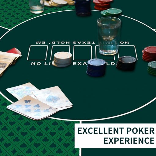 Tapete de poker cuadrado plegable de 24/31/39/47/55/63 pulgadas para 6 jugadores, diseno portatil anti-deslizante de mesa de juego de tablero de cartas de Texas Hold'em para juegos familiares, casino, fiesta - Imagen 6