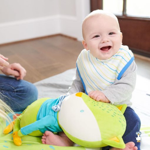 Muneco de peluche suave para bebe GooseWaddle Luxury, material ultra reconfortante para bebes y ninos pequenos, patas delgadas y orejas faciles de agarrar para un juego seguro, lavable a maquina 100% poliester (Zorro) - Imagen 5