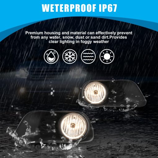 Luces de Niebla CPW Compatible con [2011-2020 Dodge Grand Caravan] Conjunto de Lamparas de Niebla de Repuesto Luces de Niebla + Interruptor + Kit de Cableado - Imagen 3