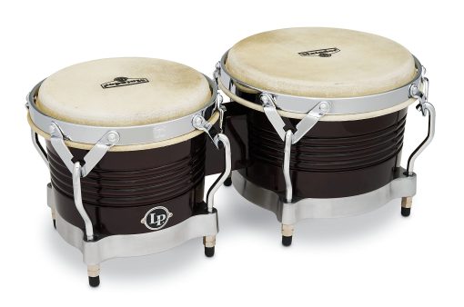 Latin Percussion M201 LP Matador Bongos de Madera - Marron Oscuro/Cromo 8.625 pulgadas