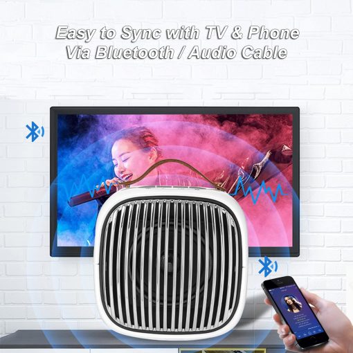 Maquina de Karaoke con 2 Microfonos, Maquina de Karaoke Portatil con Bluetooth y Microfono Inalambrico para Adultos, Altavoz de Karaoke para Fiesta en Casa, Reunion, Boda, Iglesia, Picnic, Exterior/Interior - Imagen 7