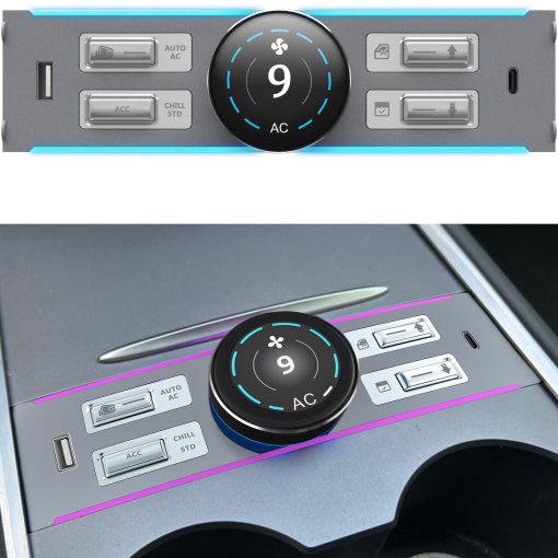 Estacion de acoplamiento de expansion de control inteligente LCD Weuaste, compatible con Tesla Model Y/Tesla Model 3 (2021-2024), controlador de perilla fisica multifuncional, control de aire acondicionado, control de asiento del pasajero