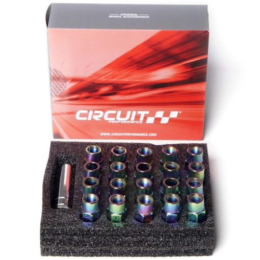 Tuerca de seguridad abierta de acero forjado de Circuit Performance para ruedas personalizadas: 12x1.25 Neo Chrome - Juego de 20 piezas + Herramienta - Imagen 6