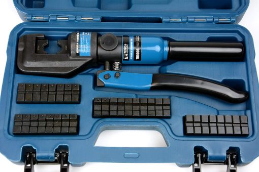 Kit de Crimpadora de Terminales y Conectores Electricos Hidraulica TEMCo TH0006 con 18 Juegos de Troqueles 12 AWG - 00 (2/0) (5 Toneladas EE. UU.) - Imagen 5