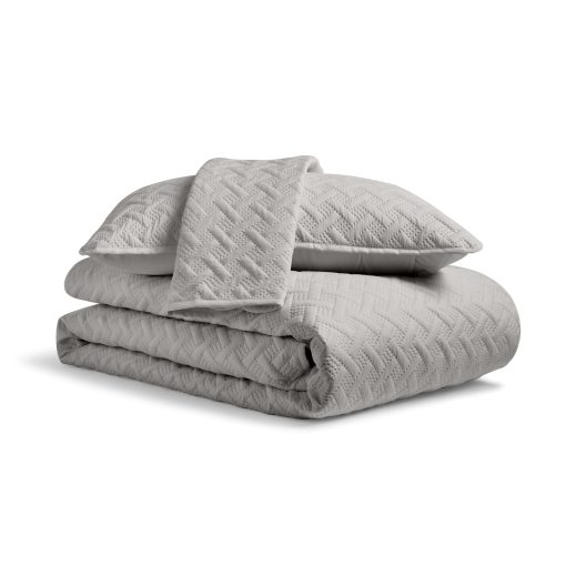 Juego de Edredon de Lujo de la Coleccion Cosy House - Hecho de Bambu con Costura de Tejido Clasico - Incluye Edredon y 2 Fundas de Almohada (King/Cal King, Gris)