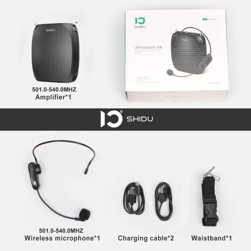 Amplificador de Voz Portatil SHIDU Microfono Personal para Hablar Sistema Pa Mini Recargable para Maestros Guias Turisticos Entrenadores Salon de Clases Canto Yoga Instructores de Fitness - Imagen 7