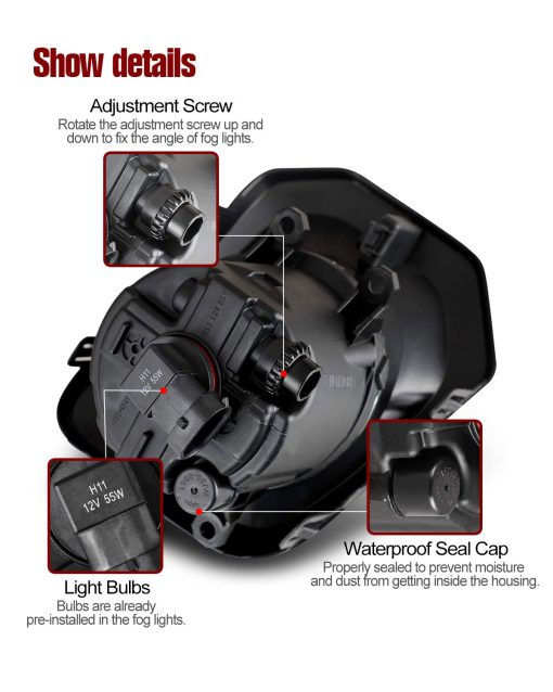Faros de Niebla AUTOWIKI Para Toyota Tacoma 2016-2023 (Compatible con Modelo SR, SR5 Solamente) Con Lente Ahumado 2 Piezas - Imagen 5