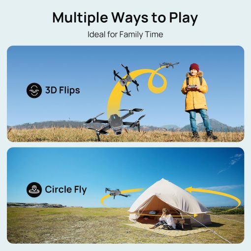 Drones Ameta con Camara para Adultos 4k UHD, S20 Lite Motor sin Escobillas FPV Plegable RC Drones para Adultos Ninos Principiantes con 36 Minutos de Vuelo Largo, Altitud Mantenida, Modo sin Cabeza, Vuelo en Circulo, 360? Flips, Juguetes Geniales Regalos para Hombres Chicos (Menos de 249G) - Imagen 8