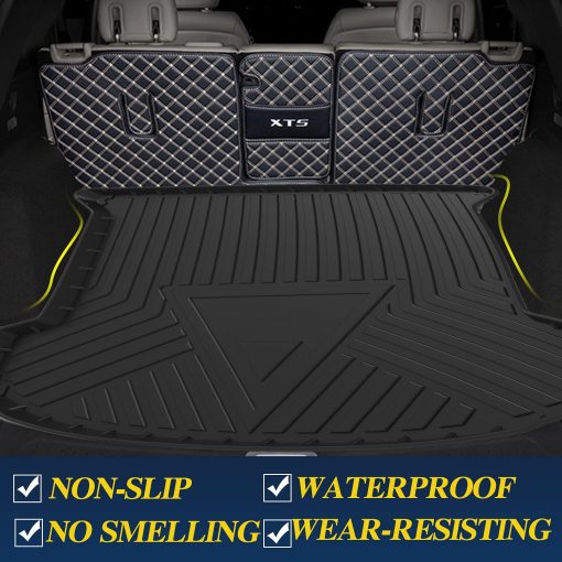 Forro de carga Elsetyler para 2021 2022 2023 2024 XT5 - Negro TPO Resistente al agua para todas las condiciones climaticas Bandeja trasera para maletero Protector de piso de maletero compatible con Cadillac XT5 2017-2024 - Imagen 2