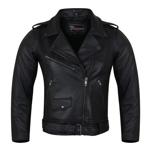 Chaqueta de Cuero de Moto Clasica para Mujer Vance Ladies Premium MCJ (Mediana, Negra) - Imagen 2