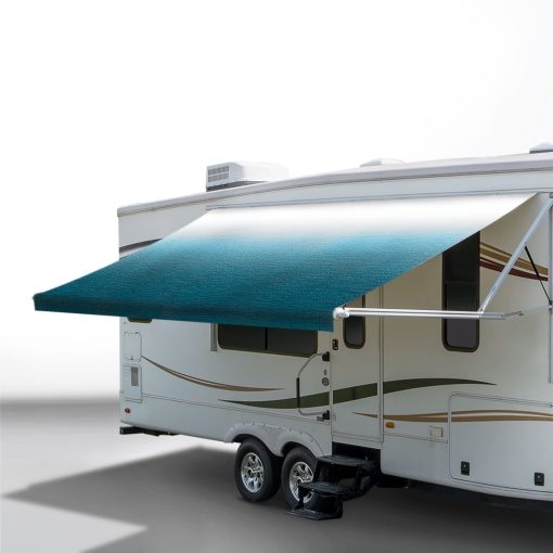 Recambio de Tela para Toldo de RV RecPro | Opciones de Ancho de 8 a 22 Pies | Variedad de Colores Disponibles | Recambio de Toldo para RV de 8' (96") de Longitud | Vinilo Premium (13' - Ancho Real 12' 1", Azul Oceanico Degradado)