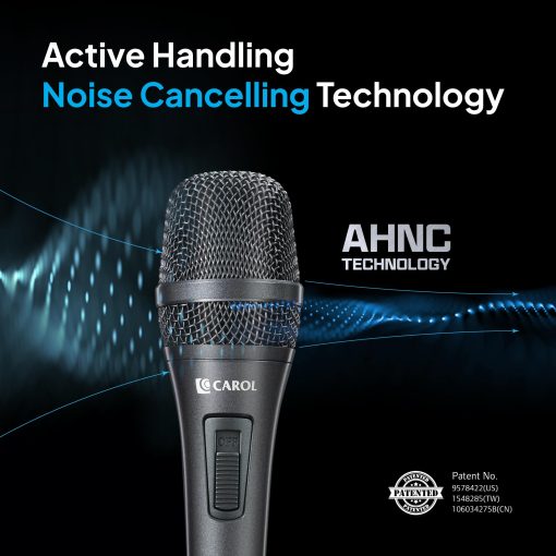 Microfono Vocal CAROL - Microfono Dinamico Cardioide Unidireccional con Cancelacion de Ruido AHNC, para Actuaciones Profesionales en Escenarios en Vivo, Incluye Adaptador de Soporte y Cable XLR de 14.8ft, AC-910S - Imagen 3