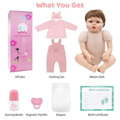 Munecas de bebe reborn de Katemily - Muneca de bebe realista suave y linda de 22 pulgadas con caja de regalo para ninos de 3 anos en adelante - Imagen 6