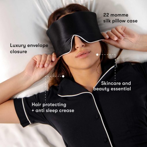 Funda de Almohada de Seda Drowsy - 100% Seda de Morera Pura - 22 Momme 6A Fibras de Alta Calidad - Beneficios para la Piel, el Cabello y el Sueno - Apertura de sobre (King, Perla de Akoya) - Imagen 3
