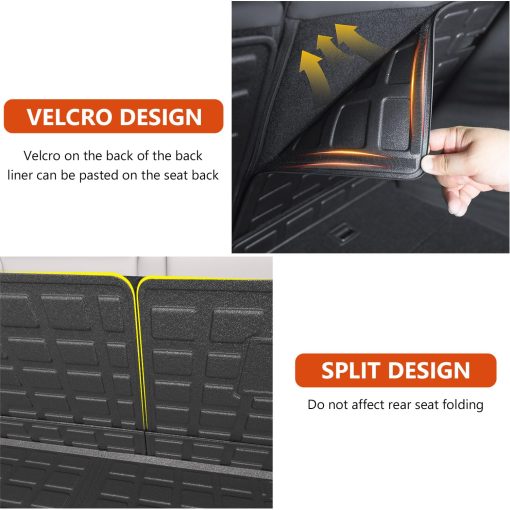 Cubierta de carga compatible con 2016-2022 Honda HRV Tapete de maletero Mat TPE Tapete de respaldo Reemplazo para 2016-2019 2020 2021 2022 Honda HRV Accesorios(2016-2022 HRV, Mat de respaldo trasero+Mat de maletero trasero) - Imagen 6