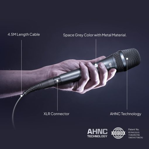 Microfono Vocal CAROL - Microfono Dinamico Unidireccional Cardioide con Cancelacion de Ruido AHNC, para Actuaciones Profesionales en Vivo, Incluye Adaptador de Soporte y Cable XLR de 14.8ft, AC-910 - Imagen 4