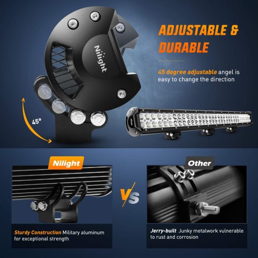 Nilight - 60009C-A 31" 198W Barra de Luz LED Flood Spot Combo para Trabajo Fuera de Carretera Luces de Conduccion de Niebla para SUV Barco 4x4 Jeep Lampara, 2 Anos de Garantia - Imagen 6