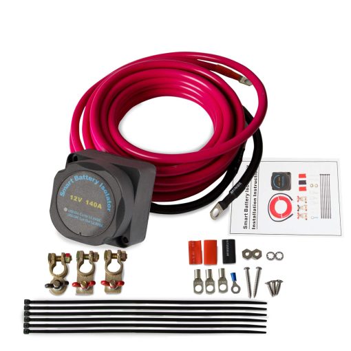 Kit de Aislador de Doble Bateria RANSOTO 12 Voltios 140 Amperios Rele Sensible a la Tension Completo VSR Cargador Automatico de Bateria Doble