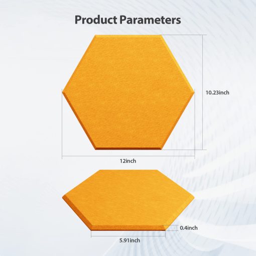 Panel Acustico Amantech de 12 Piezas Autoadhesivos de Espuma Absorbente de Sonido, Panel de Espuma Acustica de Alta Densidad, 12X10.23X0.4 Pulgadas Paneles de Pared Hexagonales en Hogar, Oficina, Sala de Grabacion, Estudio (Naranja) - Imagen 6