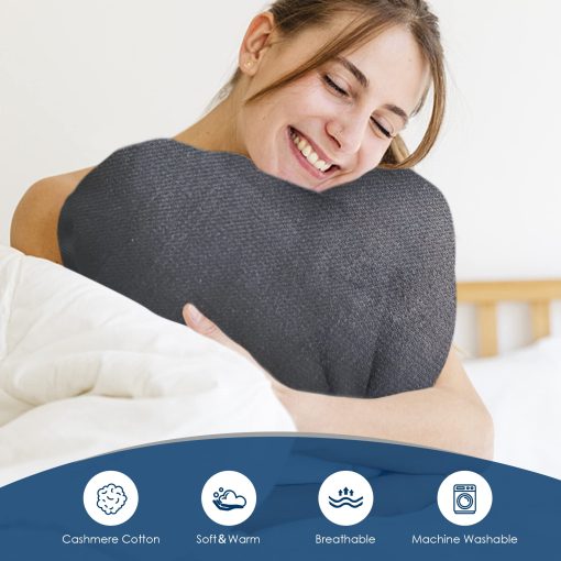 Manta de Cachemira y Algodon Style Quarters, 10% Cachemira 90% Algodon, Tamano Queen, Mantas Ligeras para Cama, Transpirables y Acogedoras, Manta Suave de Cachemira para Todas las Estaciones, Gris, 90x90 pulgadas - Imagen 5