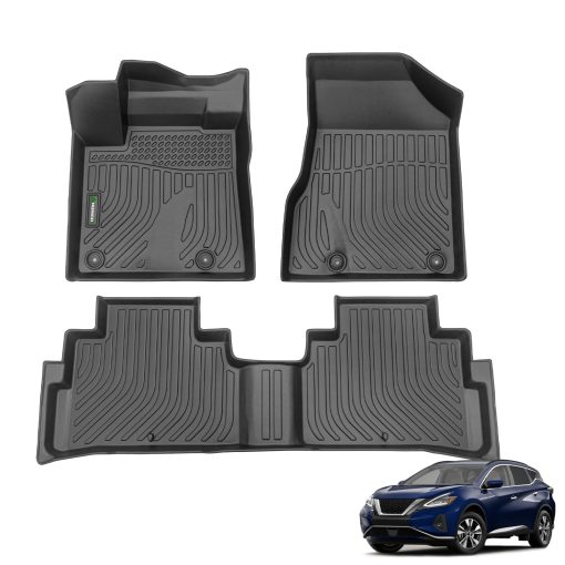 Tapetes para piso ANBINGO Custom para Nissan Murano S | SV | SL | Platinum FWD & AWD 2017.5, 2018-2024 | Tapetes de coche impermeables todo clima en TPE negro