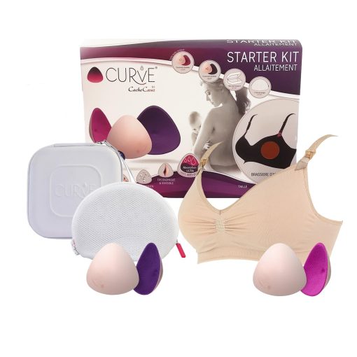 Kit esencial para mamas lactantes: Sosten de Viscosa de Bambu, 2 Almohadillas de Dia y Noche, Almohadillas de Lactancia Reutilizables y Lavables, Estuche de Transporte y Bolsa Para Lavar