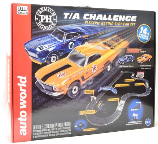 Auto World/Premium Hobbies T/A Challenge Mustang VS Camaro Set de Carreras de Autos Slot Escala HO CP7973