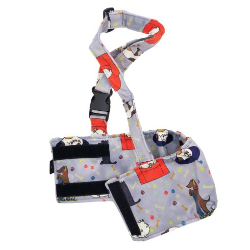 Panal para Perro Macho con Banda en el Vientre Reutilizable Lavable con Tirantes de Felpa Suave (L: Cintura 16" - 19", Paquete de 5 Colores) - Imagen 9