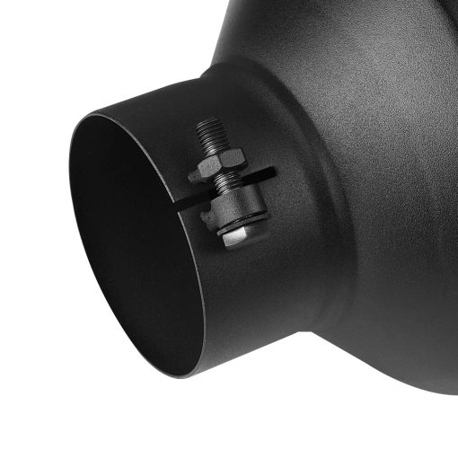A-KARCK 4" Inlet Exhaust Tip, Negro de Recubrimiento en Polvo Universal 4" Entrada 8" Salida 15" Largo Perno en la Punta del Escape - Imagen 4