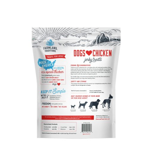 Farmland Traditions Filler Free Dogs Love Chicken Premium Jerky Treats for Dogs, 2 lbs. Total (Paquete de 2 - 1 lb. cada uno) - Imagen 2
