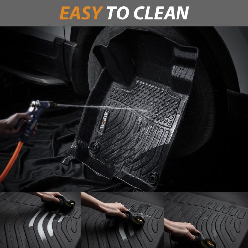 AIPOIL Tapetes para Piso y Forro de Carga Personalizados para Honda Accord/Accord Hybrid 2018-2022, Proteccion Antideslizante para Todo Clima, Juego Completo de Tapetes de Automovil, Negro - Imagen 5