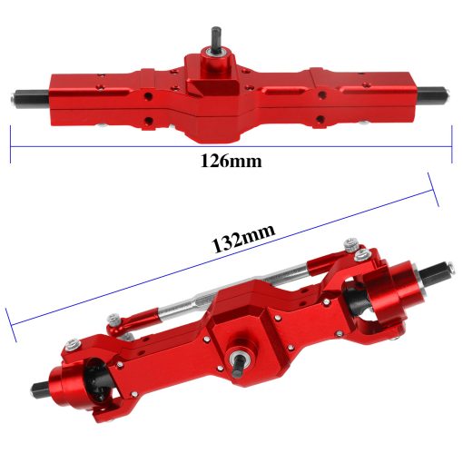 Vgoohobby Eje del Portal de Metal Frontal Trasero de Aleacion de Aluminio Compatible con WPL B14 B16 B24 B36 HengLong FeiYu JJRC 1/16 Coche RC (Rojo) - Imagen 5
