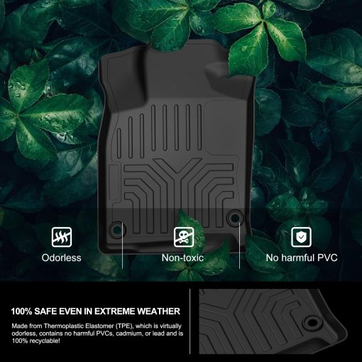 Tapetes KIWI MASTER Compatible con Honda Civic 2016-2021 Accesorios Juego de Alfombras a Medida con Borde Elevado, Proteccion para Todos los Asientos Negro Bandeja de Piso de TPE para Vehiculos - Imagen 4