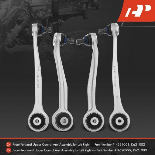 Juego de 4 - Brazos de Control Delanteros y Traseros Superiores, con Junta de Bola y Bujes, Compatible con Audi - 2008-2016 - A4 (Quattro) Q5 A5 (Quattro) S4 S5 SQ5 RS5, Sustituye # K620999, K621000 - Imagen 2