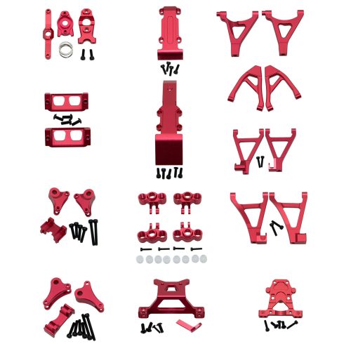 Upgrade Compatible with Traxxas 1/16 E-REVO Mini Slash - Juego completo de piezas de aluminio (Rojo) - Imagen 2