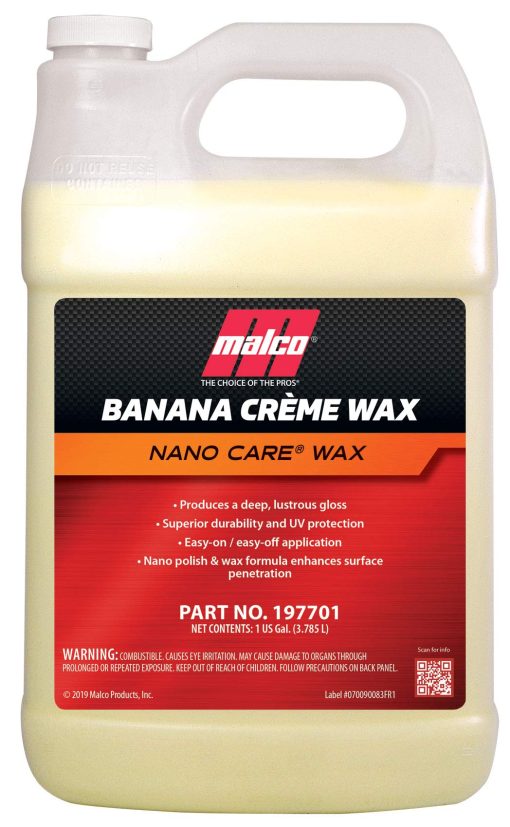Cera de Platano Malco Nano Care - Brillo Profundo y Proteccion UV Duradera/Para Acabados Automotrices, Marinos e Industriales / 1 Galon (197701)