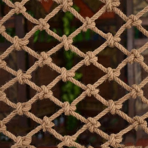Red de seguridad anticaidas para ninos, mascotas, gatos, red de escalada de cuerda, red de juego de escalada para ninos, red tejida de cuerda de camion, red de protection de arboles, hamaca, cuerda (Yute, 1Mx4M(3.3FTx13.1FT))