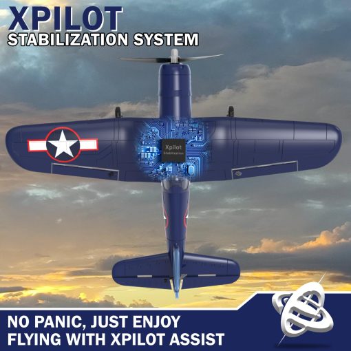Avion RC LEAMBE de 4 Canales - Avion Acrobatico Listo para Volar, Facil Control para Principiantes, Avion RC F4U Corsair Mejor Regalo para Ninos - Imagen 4
