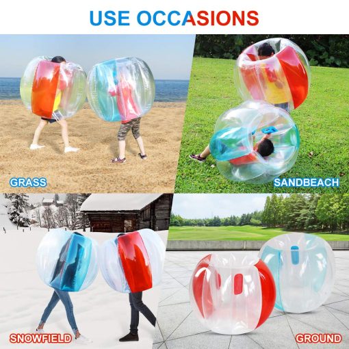 Set de 2 Bolas Gigantes de Hamster para Ninos y Adultos, Bola de Zorb Inflable para Futbol Burbuja para Exterior, Patio, Parque, 47 Pulgadas - Imagen 6